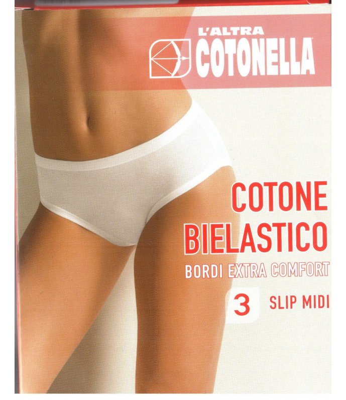 Cotonella slip midi donna confezione 3 pezzi cotone art. 3363