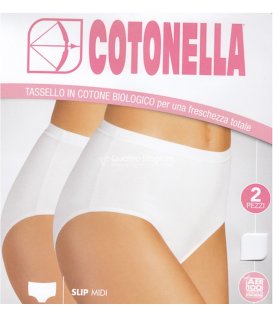 Cotonella slip donna vita alta cotone confezione 2 pezzi art. 8126