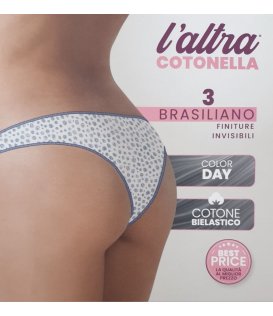 Cotonella Slip Donna Confezione 3 Pezzi Brasiliano Art. gd139