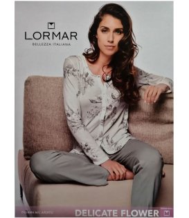 Lormar Pigiama Manica Lunga Donna In Cotone Art. 650713