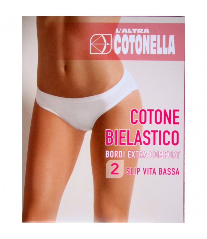 Cotonella slip donna vita bassa con elastico confort art. 3165