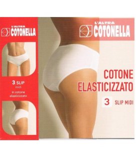 Cotonella Slip Midi Donna Cotone Confezione 3 pezzi art. 3940
