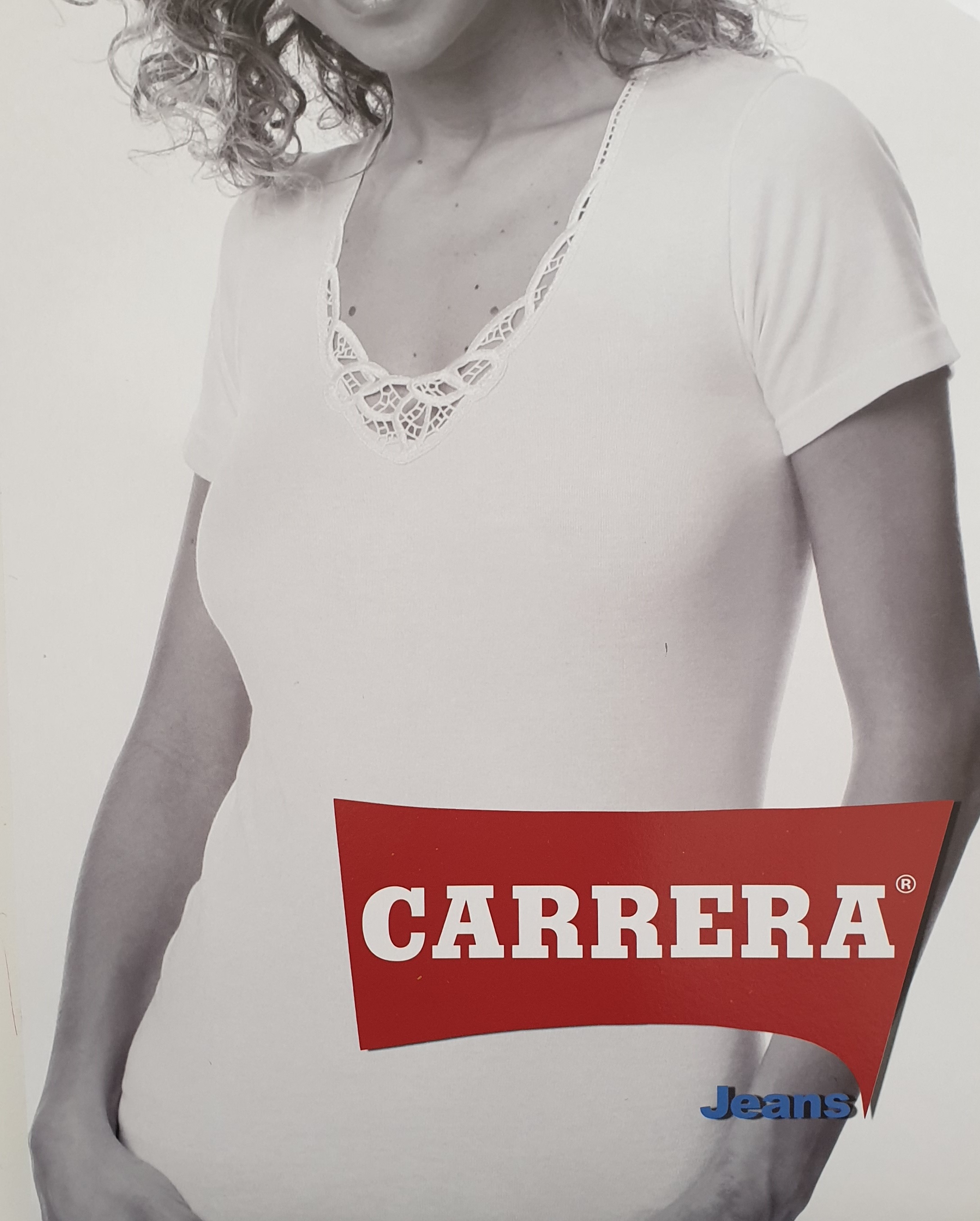 22500 Carrera Carrera maglia mezza manica donna caldo cotone nera art 