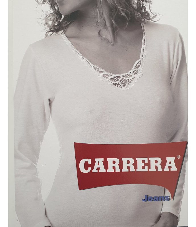 Carrera maglia donna manica lunga con applicazione lana e cotone art. 12800