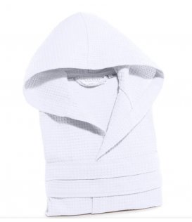 Caleffi accappatoio unisex con cappuccio in nido d`ape art. polo