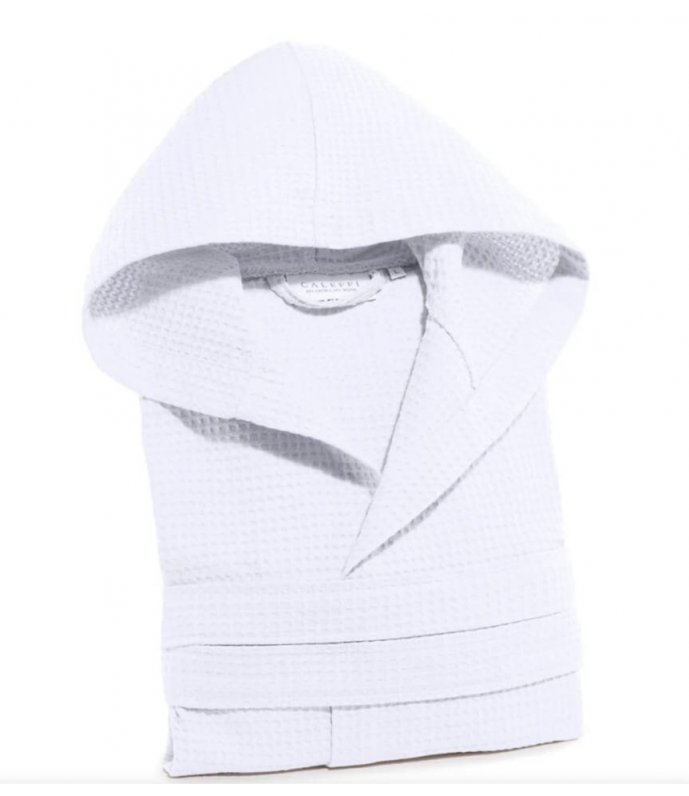 Caleffi accappatoio unisex con cappuccio in nido d`ape art. polo Caleffi accappatoio unisex con cappuccio in nido d`ape art. polo