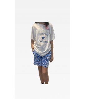Nacshua Pigiama Donna Mezza Manica Pantaloncino in Cotone art Toledo