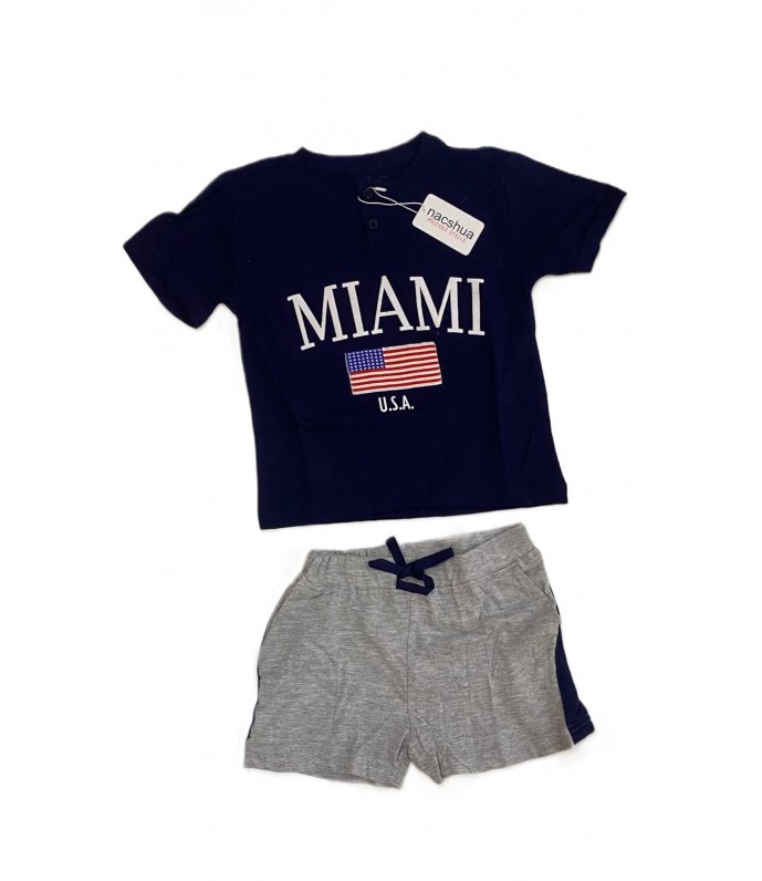 Nacshua Pigiama Bambino Mezza Manica Pantaloncino Cotone Art. Nick Nacshua Pigiama Bambino Mezza Manica Pantaloncino Cotone Art. Nick