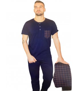 Piccoli Segreti Pigiama Uomo Mezza Manica 3 Pezzi Cotone Made in Italy Nicolas
