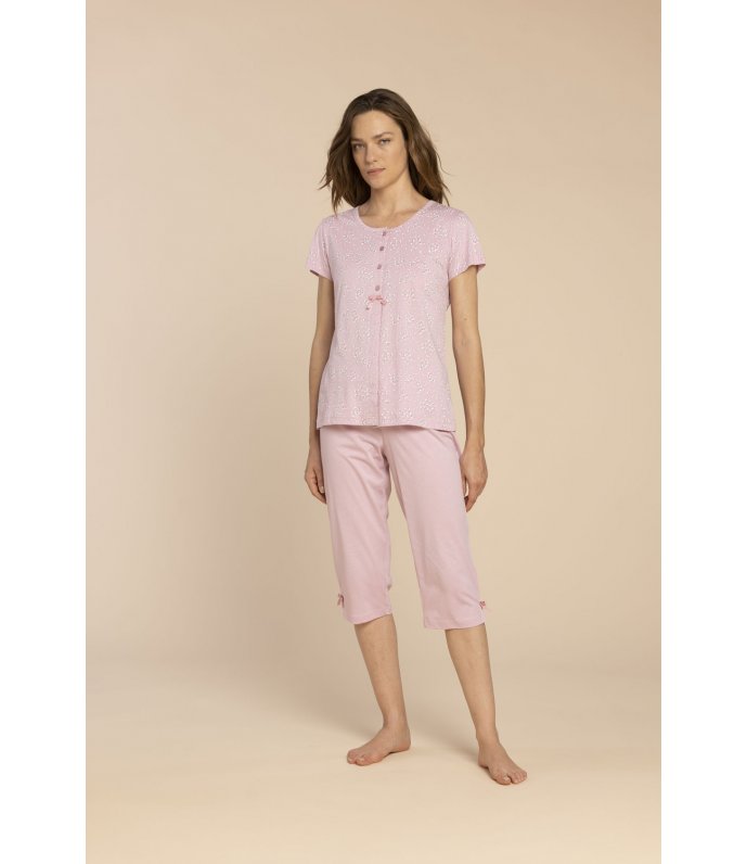 Noi Di Notte Pigiama Donna Mezza Manica Pescatore Cotone Fa008659 Noi Di Notte Pigiama Donna Mezza Manica Pescatore Cotone Fa008659