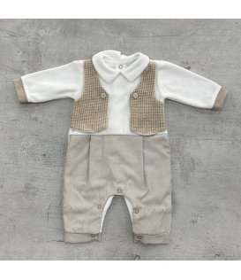 Le Chicche Tutina Neonato in Ciniglia Made in Italy Tu6451