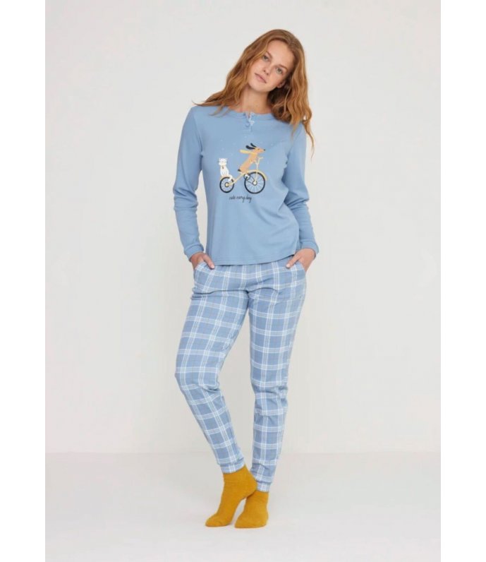 Noi di Notte Pigiama Donna Manica Lunga Caldo Cotone fa8779as