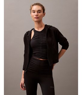 Clavin Klein Felpa Donna Con Cappuccio e Full Zip in Cotone 000QS7270E-UB1