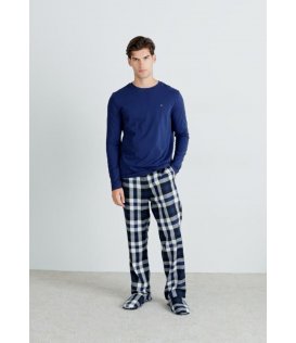 Tommy Hilfiger Pigiama Uomo Set Regalo Caldo Cotone con Pantofole UM0UM03374-0VC