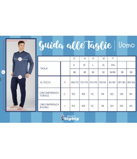 BIP BIP 6871 PIGIAMA UOMO APERTO