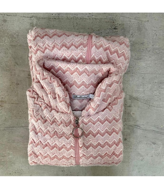 Bollicine Vestaglia Donna Full Zip in Coral Morbido zoe Bollicine Vestaglia Donna Full Zip in Coral Morbido zoe