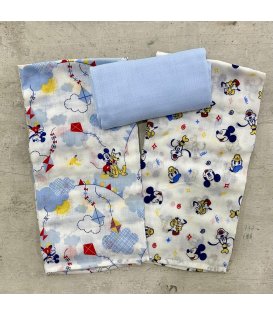 Disney Quadrati Garza Confezione 3 Pezzi in Cotone WX2007