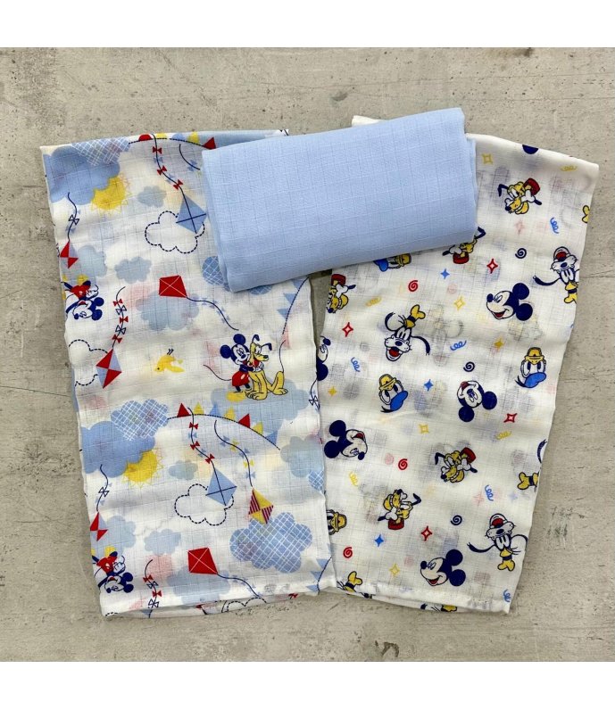 Disney Quadrati Garza Confezione 3 Pezzi in Cotone WX2007