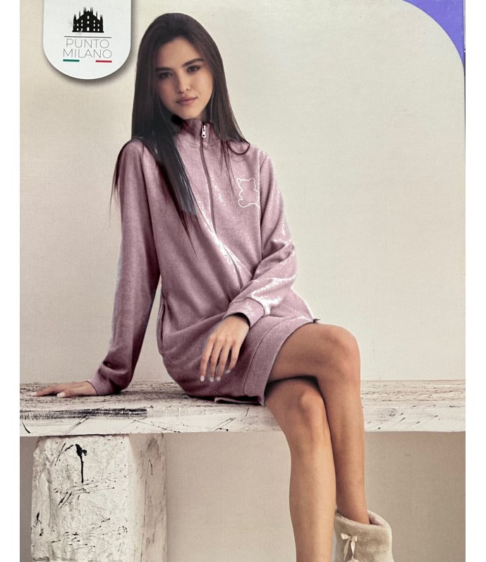 Kissimo Vestaglia Donna Full Zip in Caldo Punto Milano 25018 Kissimo Vestaglia Donna Full Zip in Caldo Punto Milano 25018