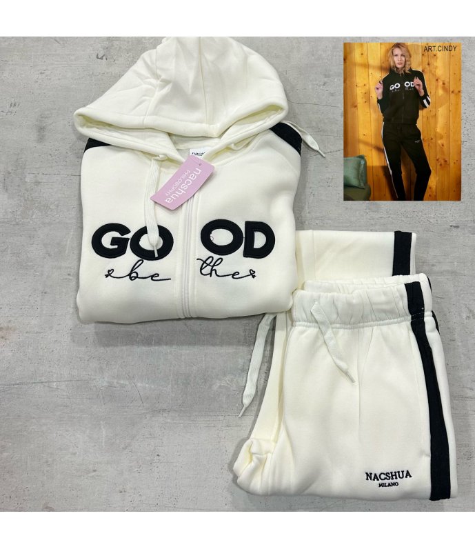 Nacshua Tuta Donna In Felpa Full Zip Con Cappuccio CINDY Nacshua Tuta Donna In Felpa Full Zip Con Cappuccio CINDY
