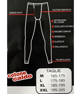 Navigare Men's Footless Tights In Warm Cotton Art. NVC500