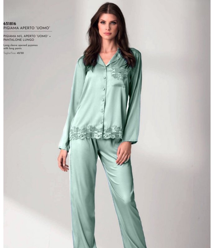LORMAR SATEN 651816 PIGIAMA APERTO DONNA LORMAR SATEN 651816 PIGIAMA APERTO DONNA