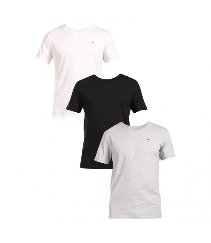 Tommy Hilfiger Um0um03379-05f Shirt Uomo Maglietta Mezza Manica 3 Pezzi Cotone Tommy Hilfiger Um0um03379-05f Shirt Uomo Maglietta Mezza Manica 3 Pezzi Cotone