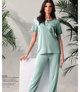 Lormar Saten Pigiama Serafino Donna Viscosa 651326