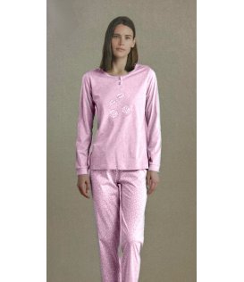 Noi Di Notte Pigiama Donna Manica Lunga Fresco Cotone FA009007