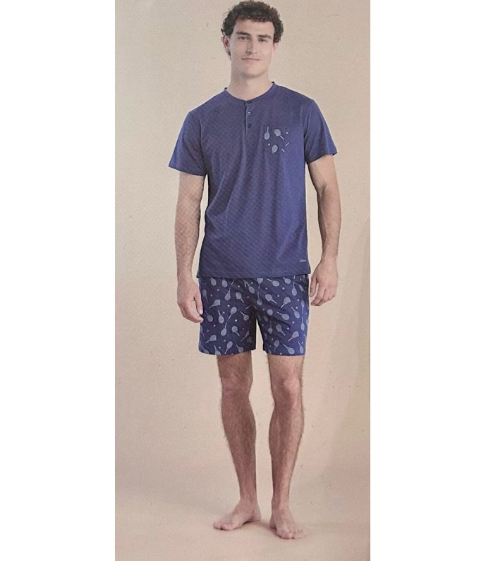 Noi Di Notte Pigiama Uomo Mezza Manica Pantaloncino Corto Fresco Cotone FC3067AB Noi Di Notte Pigiama Uomo Mezza Manica Pantaloncino Corto Fresco Cotone FC3067AB