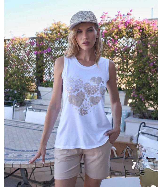 Nacshua Pigiama Donna Spalla Larga Pantalone Corto Fresco Cotone KAILA Nacshua Pigiama Donna Spalla Larga Pantalone Corto Fresco Cotone KAILA