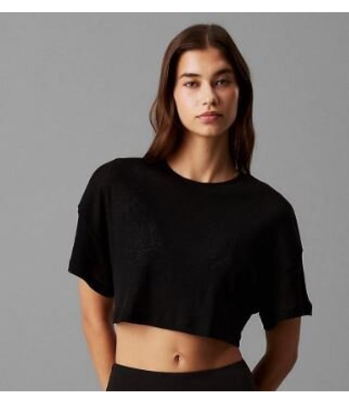 Calvin Klein Maglietta Donna Mezza Manica Corto Tessuto Crepe KW0KW02819 Calvin Klein Maglietta Donna Mezza Manica Corto Tessuto Crepe KW0KW02819