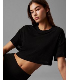 Calvin Klein Maglietta Donna Mezza Manica Corto Tessuto Crepe KW0KW02819