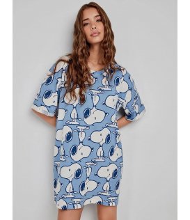 Peantus Camicia Da Notte Donna Mezza Manica Fresco Cotone 2/20283U