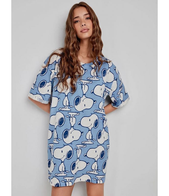 Peantus Camicia Da Notte Donna Mezza Manica Fresco Cotone 2/20283U Peantus Camicia Da Notte Donna Mezza Manica Fresco Cotone 2/20283U