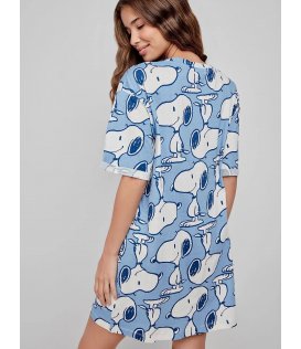 Peantus Camicia Da Notte Donna Mezza Manica Fresco Cotone 2/20283U
