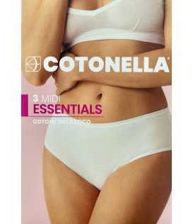 Cotonella Slip Midi Donna Cotone Confezione 3 pezzi art. 3940