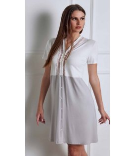 Lunatica Camicia Da Notte Donna Mezza Manica Fresco Cotone 51191