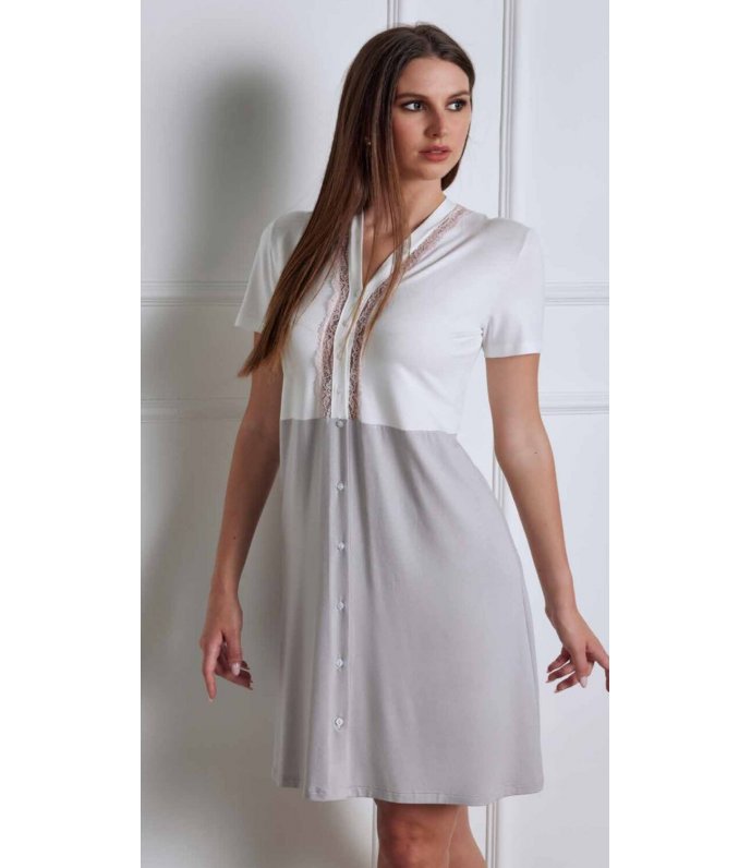 Lunatica Camicia Da Notte Donna Mezza Manica Fresco Cotone 51191 Lunatica Camicia Da Notte Donna Mezza Manica Fresco Cotone 51191