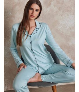 Lunatica Pigiama Donna Mezza Manica Pantalone  Lungo Fresco Cotone 51162