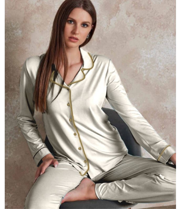 Lunatica Pigiama Donna Mezza Manica Pantalone  Lungo Fresco Cotone 51162