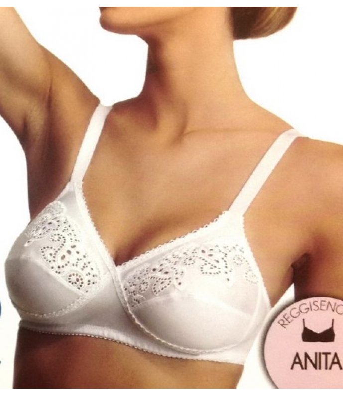 Amica reggiseno cotone con ricamo in pizzo senza ferretto sfoderato art. anita Amica reggiseno cotone con ricamo in pizzo senza ferretto sfoderato art. anita