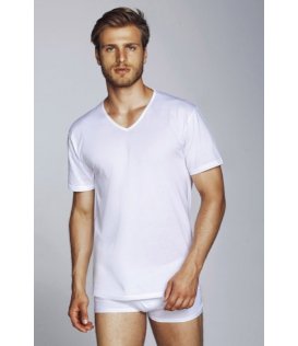 Brio Maglia Intima Uomo Mezza Manica Scollo v Cotone bianca art. carl